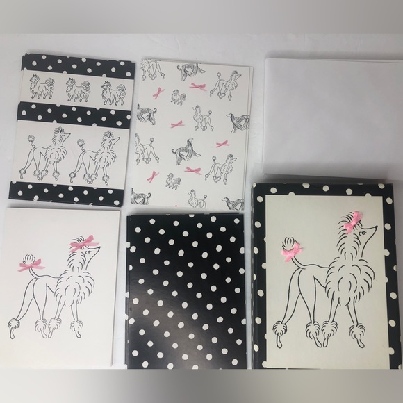 Paris Poodle Greeting Cards Michael Miller 14 Blank Cards Envelopes Set VTG. - Picture 1 of 4